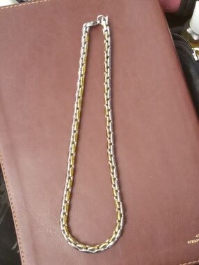 Two-Tone Silver and Gold Women's choke Necklace Stainless Steel